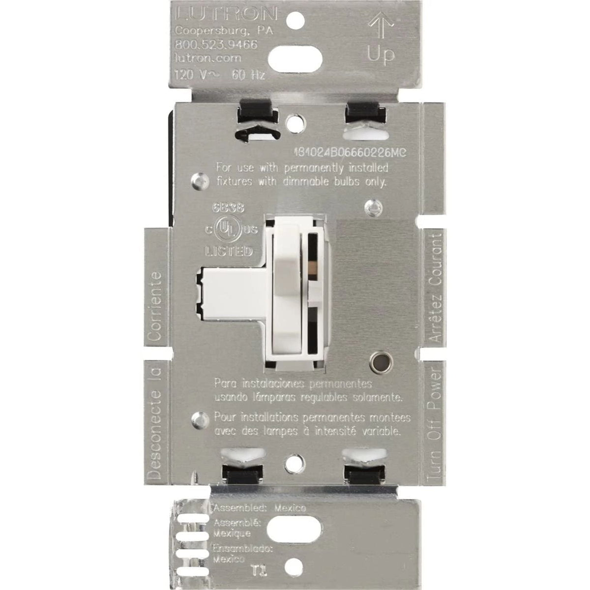 Lutron Ariadni 3-Wire Dimmer Switch - 6A 277V Single-Pole/3-Way| AYF-103P-277