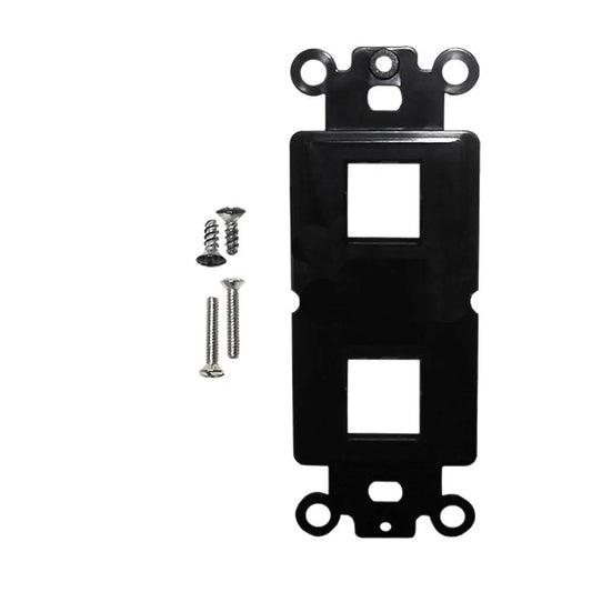 Product Marketing Image of Simply Secured SKU: POEJKDS2-BK by Vendor Grid Networking Product 2-Port Keystone Decorator Strap - Black, Fits Single-Gang Decora Wall Plates | POEJKDS2-BK