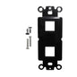 Product Marketing Image of Simply Secured SKU: POEJKDS2-BK by Vendor Grid Networking Product 2-Port Keystone Decorator Strap - Black, Fits Single-Gang Decora Wall Plates | POEJKDS2-BK