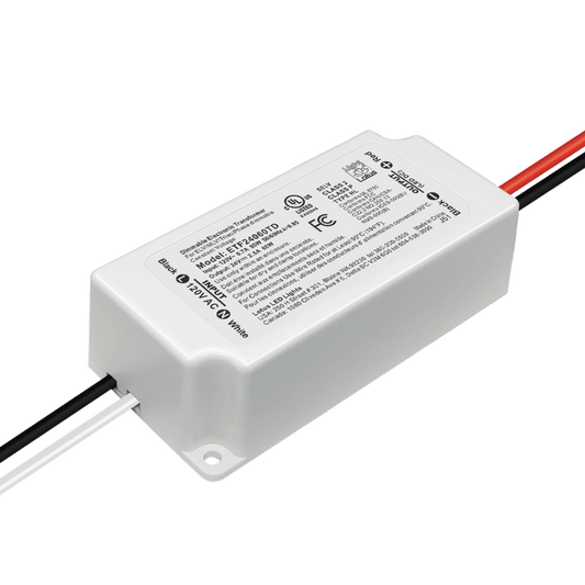 Product Display Visual of the SKU: ETF24060TD for Marketing of theLotus 24V DC 60W Mini Electronic Transformer Triac Dim 120VAC | ETF24060TD