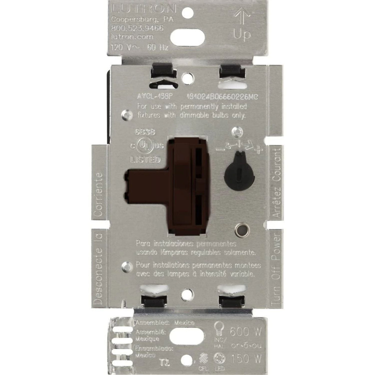 Lutron Ariadni LED+ Dimmer Switch | Retail Packaging | Single-Pole / 3-Way | AYCL-153PH