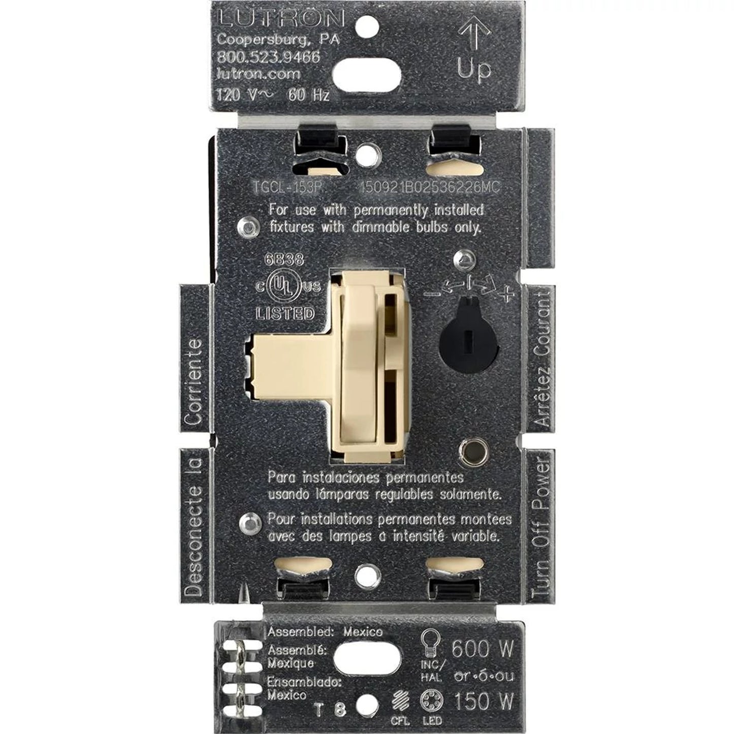 Lutron Ariadni LED+ Dimmer Switch | Retail Packaging | Single-Pole / 3-Way | AYCL-153PH