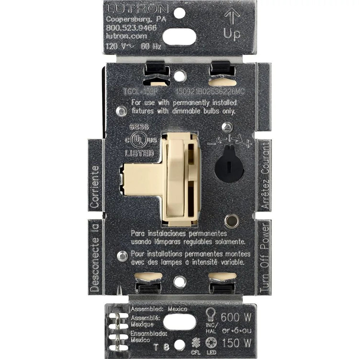 Lutron Ariadni LED+ Dimmer Switch | Retail Packaging | Single-Pole / 3-Way | AYCL-153PH