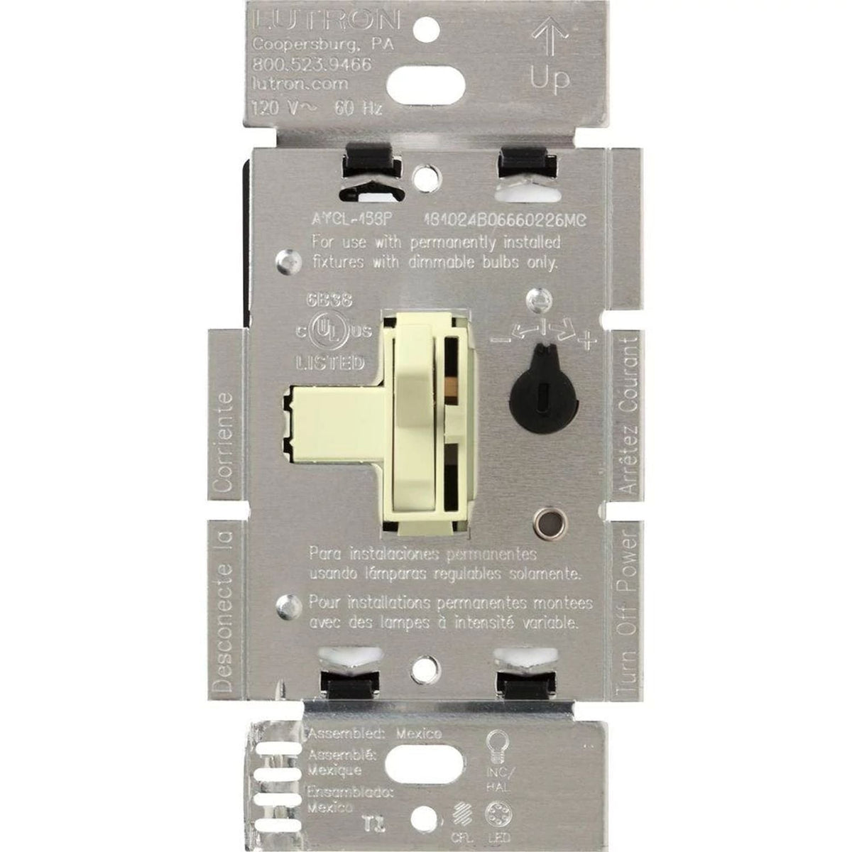 Lutron Ariadni LED+ Dimmer Switch 250W LED / 600W Inc/Hal - Single-Pole/3-Way | AYCL-253P
