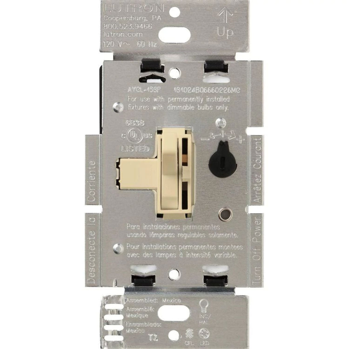 Lutron Ariadni LED+ Dimmer Switch 250W LED / 600W Inc/Hal - Single-Pole/3-Way | AYCL-253P