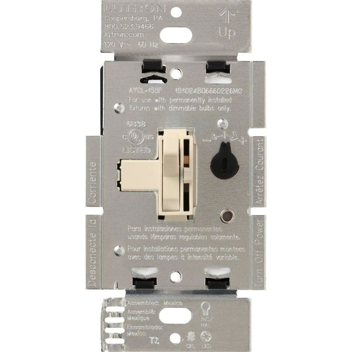 Lutron Ariadni LED+ Dimmer Switch 250W LED / 600W Inc/Hal - Single-Pole/3-Way | AYCL-253P