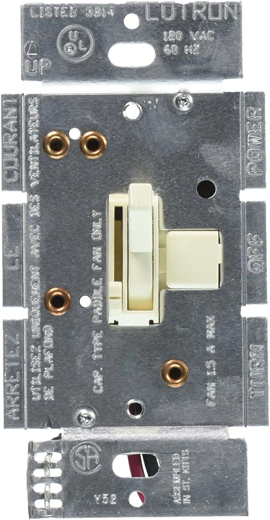 Lutron Ariadni Quiet 3-Speed Fan Control, 1.5A, Single Pole/3-Way | AYFSQ-F