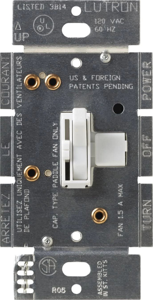 Lutron Ariadni Quiet 3-Speed Fan Control, 1.5A, Single Pole/3-Way | AYFSQ-F