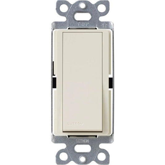 Lutron Claro 15 Amp, 3-Way On/Off Rocker Switch with Locator Light, Light Almond