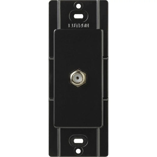 Claro single cable jack, F-style, 75-ohm coaxial cable in black