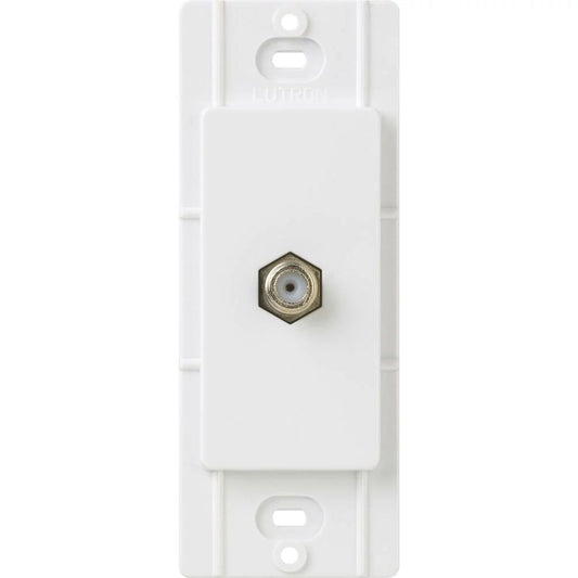 Claro single cable jack, F-style, 75-ohm coaxial cable in white