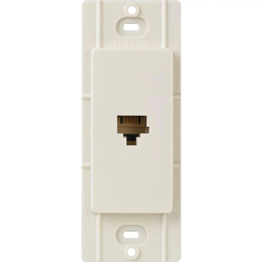 Claro single telephone jack, 6-conductor jack, RJ11 in light almond