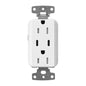 Lutron Claro CAR-15-CCTR-WH Dual USB-C (1 PD) duplex receptacle, gloss finish, White