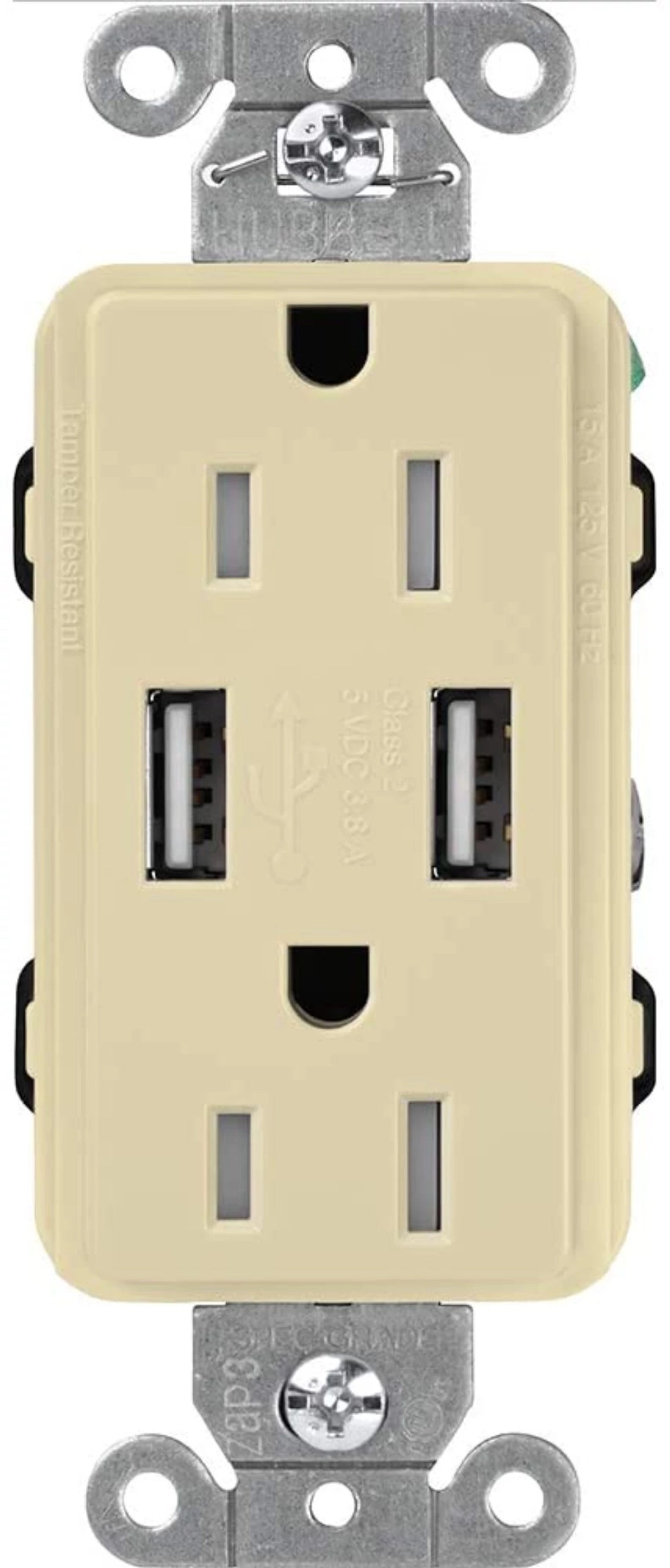 Lutron Tamper-Resistant USB Receptacles - 15A 125V | CAR-15-UBTR-XX