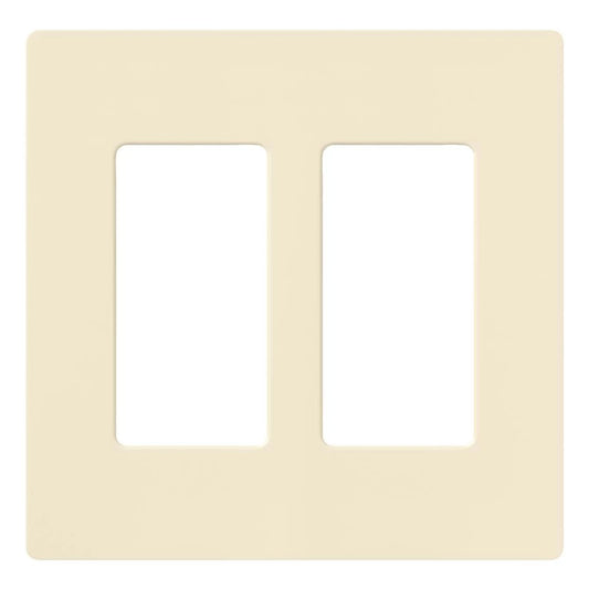 Claro Wallplate, Gloss Finish, Two-gang in almond