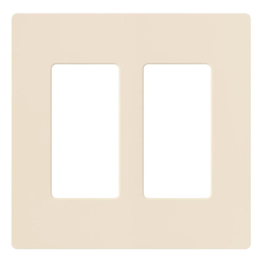Claro Wallplate, Gloss Finish, Two-gang in light almond