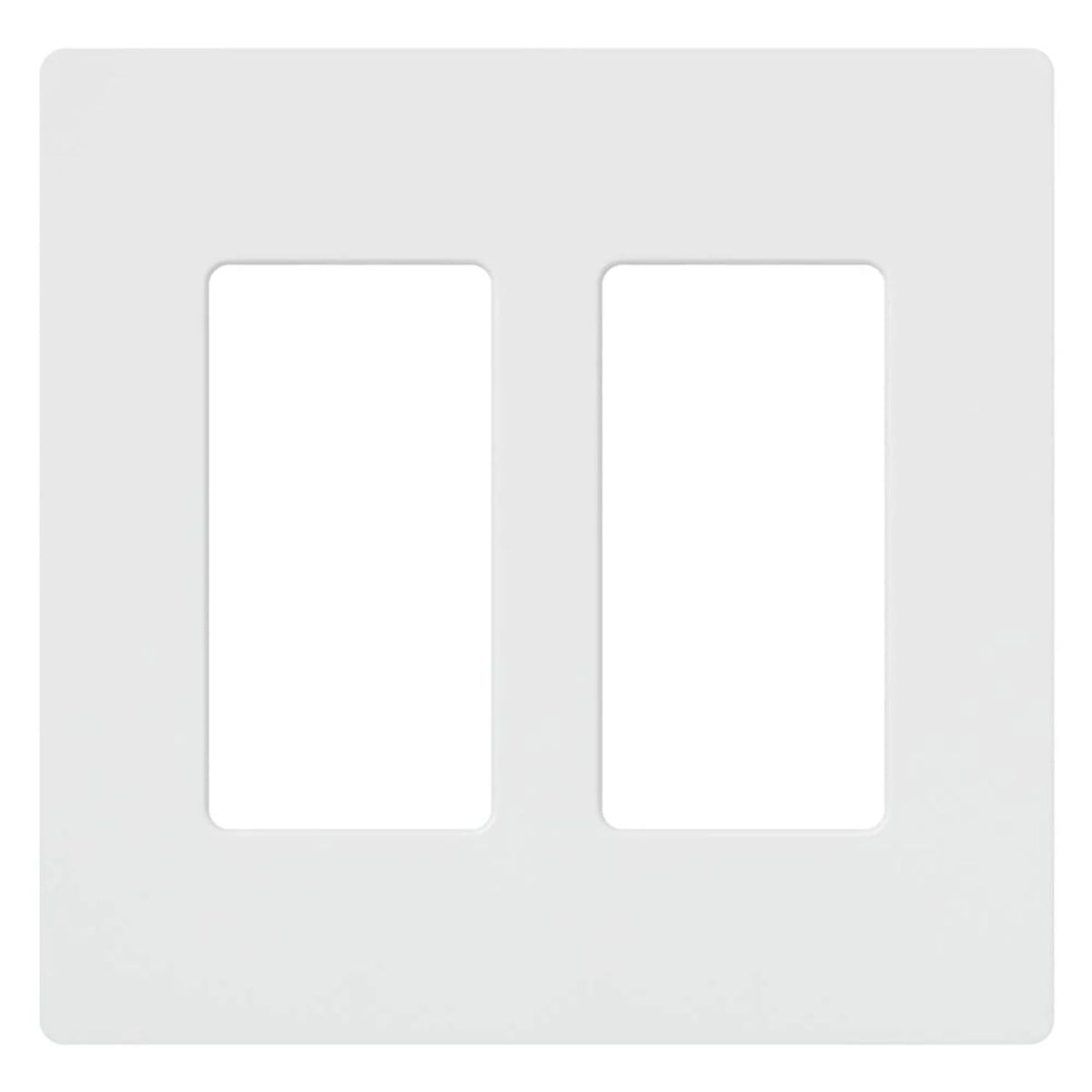 Lutron Claro 2-Gang Wallplate (White) - 48-Pack Contractor Box | CW-2-WH-48