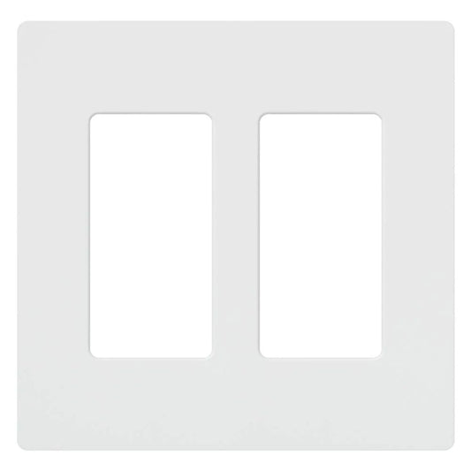 Lutron Claro 2-Gang Wallplate (White) - 48-Pack Contractor Box | CW-2-WH-48