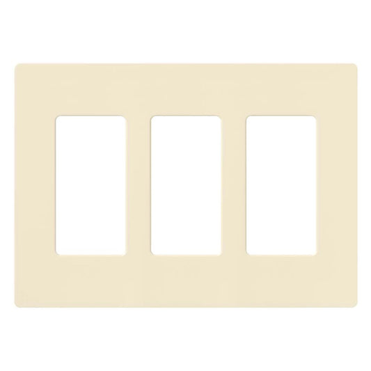 Claro Wallplate, Gloss Finish, Three-gang in almond