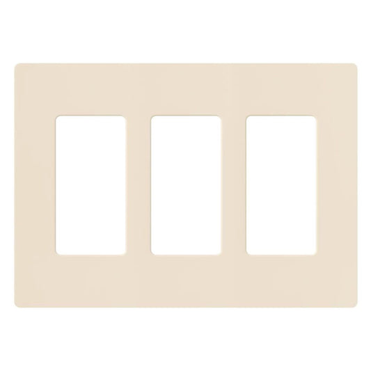 Claro Wallplate, Gloss Finish, Three-gang in light almond
