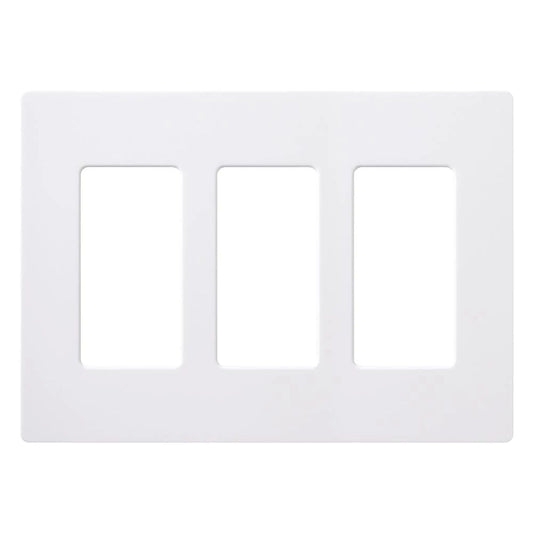 Lutron Claro 3-Gang Wallplate (White) - 24-Pack Contractor Box | CW-3-WH-24