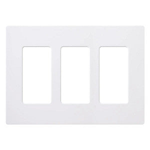 Product Display Visual of the SKU: CW-3-WH for Marketing of theLutron Claro 3-Gang Wallplate | CW-3-XX