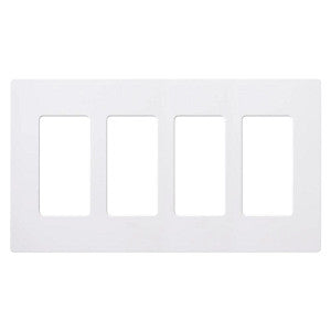 Product Display Visual of the SKU: CW-4-WH-12 for Marketing of theLutron Claro 4-Gang Wallplate (White) - 12-Pack Contractor Box | CW-4-WH