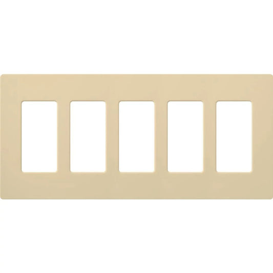 Claro Wallplate, Satin Finish, Five-gang in taupe