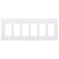 Product Display Visual of the SKU: CW-6-WH for Marketing of theLutron Claro 6-Gang Wallplate | CW-6-XX