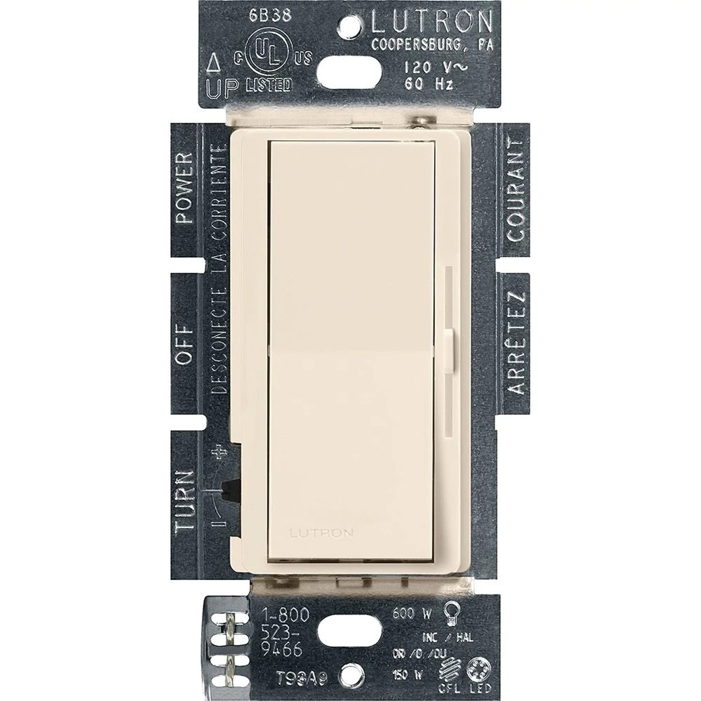 Product Display Visual of the SKU: DVCL-153P-WH for Marketing of theLutron Diva LED+ Dimmer Switch, 150W LED | DVCL-153P