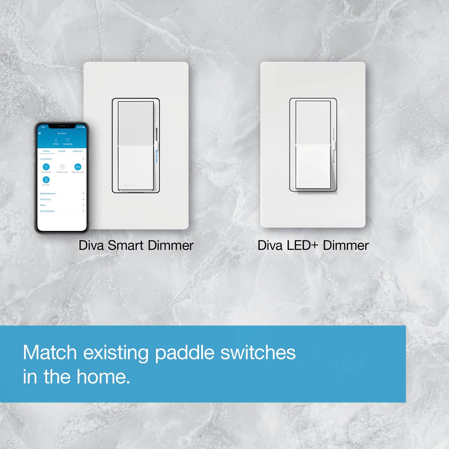 Lutron Caseta Diva In-Wall Smart Dimmer Switch | DVRF-6L-XX
