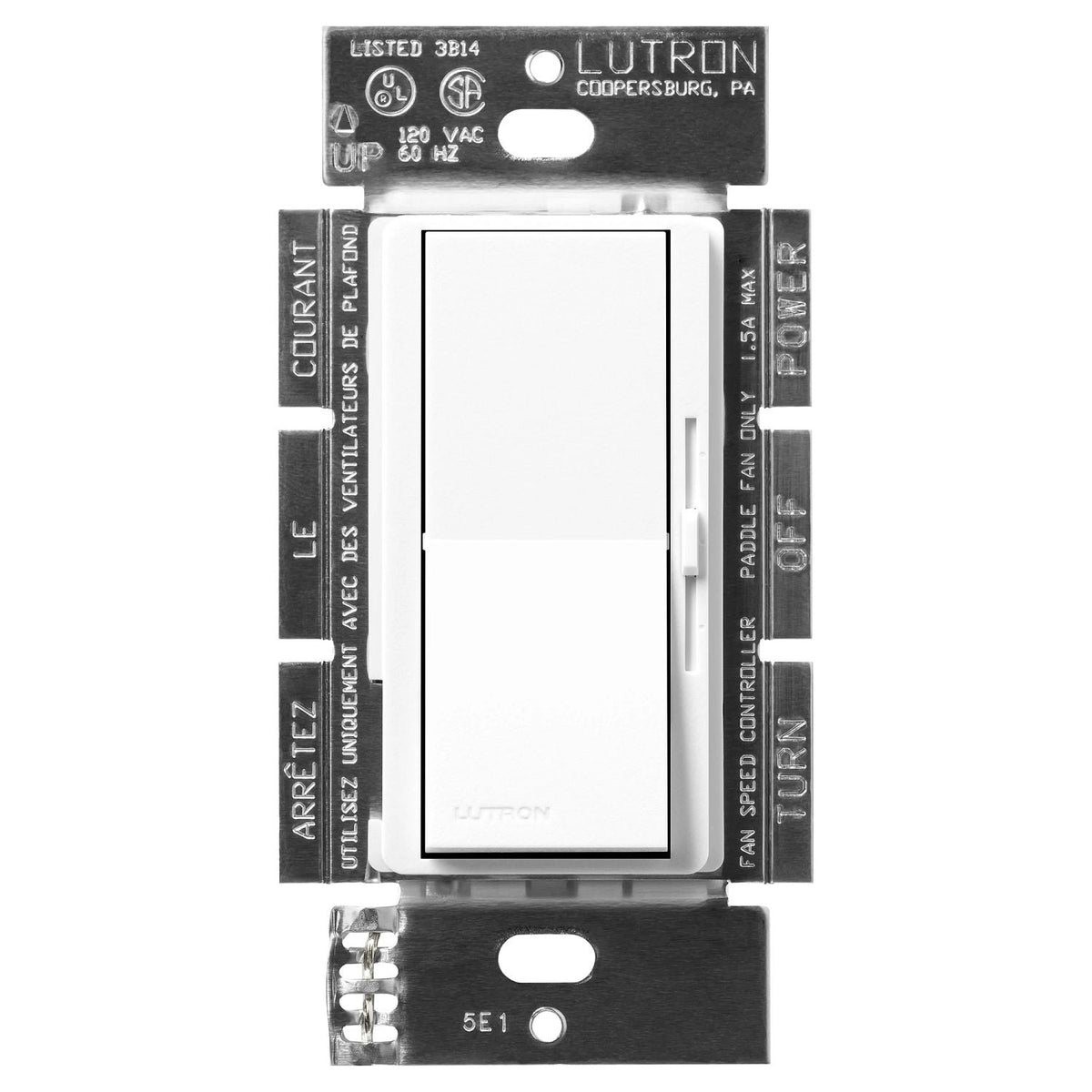 Lutron Diva 3-Speed Fan Control - Single Pole | DVSCFSQ-F