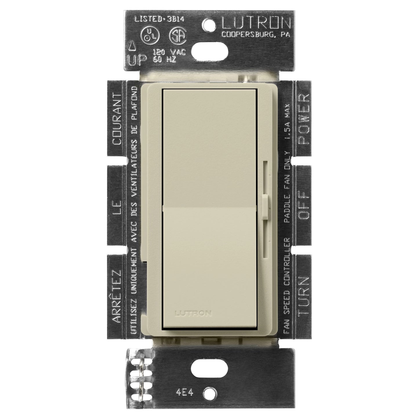 Lutron Diva 3-Speed Fan Control - Single Pole | DVSCFSQ-F