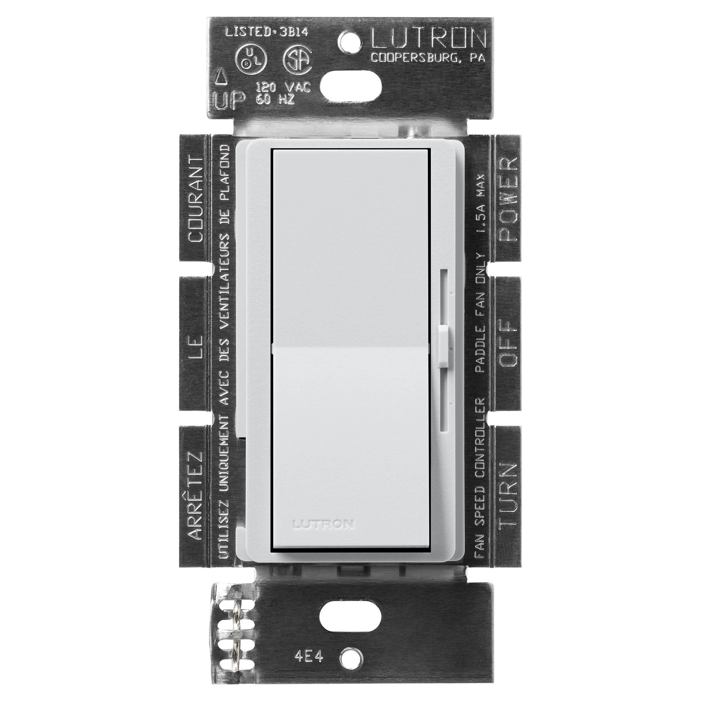 Lutron Diva 3-Speed Fan Control - Single Pole | DVSCFSQ-F