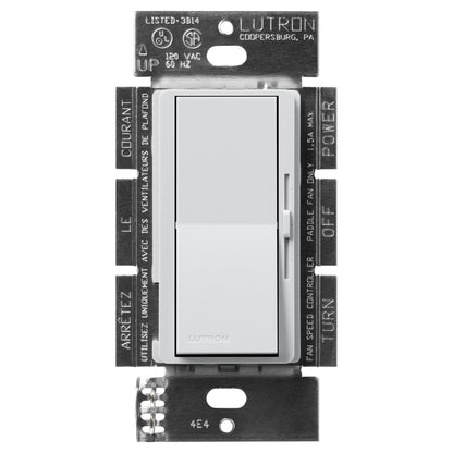 Lutron Diva 3-Speed Fan Control - Single Pole | DVSCFSQ-F