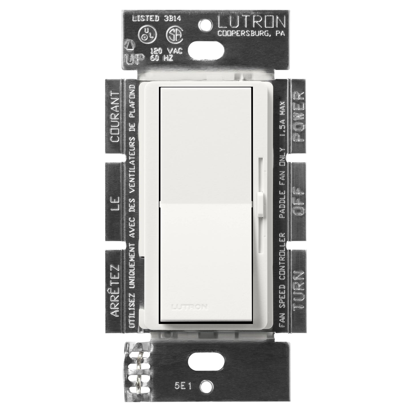 Lutron Diva 3-Speed Fan Control - Single Pole | DVSCFSQ-F