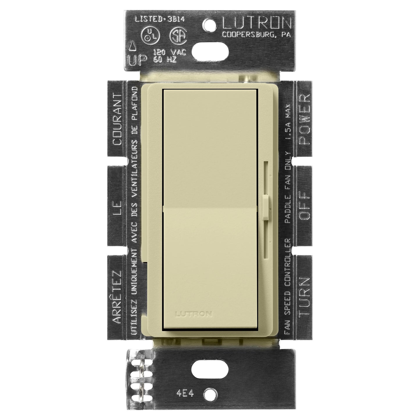 Lutron Diva 3-Speed Fan Control - Single Pole | DVSCFSQ-F