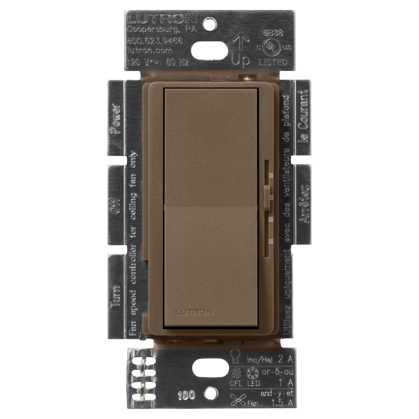 Lutron Diva 3-Speed Fan & Light Control - Single Pole | DVSCFSQ-LF