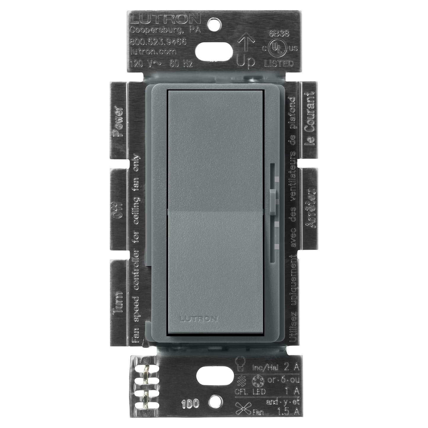 Lutron Diva 3-Speed Fan & Light Control - Single Pole | DVSCFSQ-LF