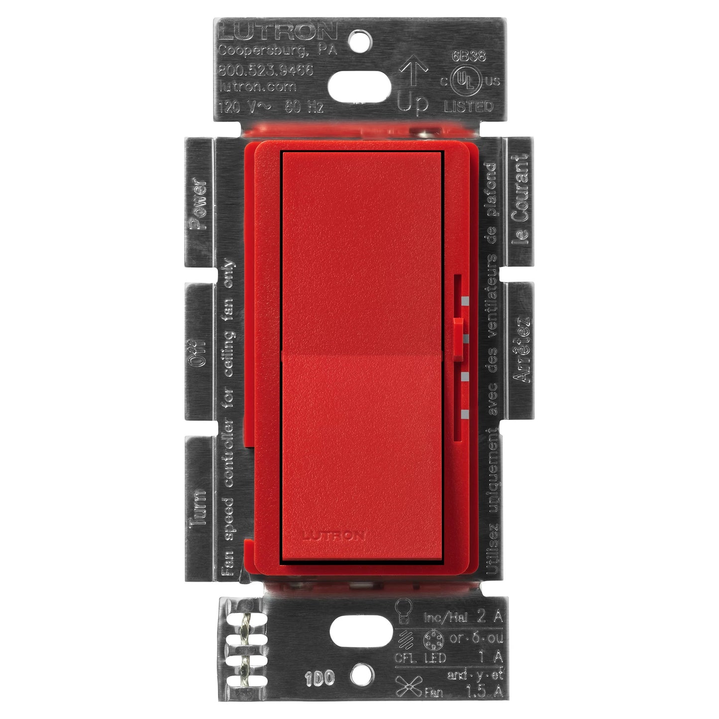 Lutron Diva 3-Speed Fan & Light Control - Single Pole | DVSCFSQ-LF