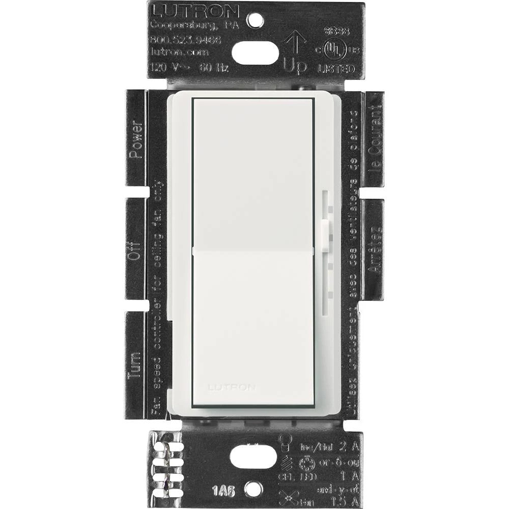 Lutron Diva 3-Speed Fan & Light Control - Single Pole | DVSCFSQ-LF