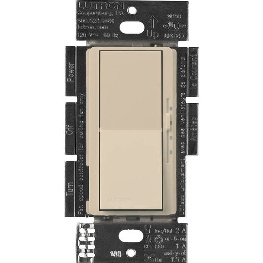 Lutron Diva 3-Speed Fan Control and Light Switch, Single-Pole/3-Way, 1.5A Fan/1A LED, Taupe