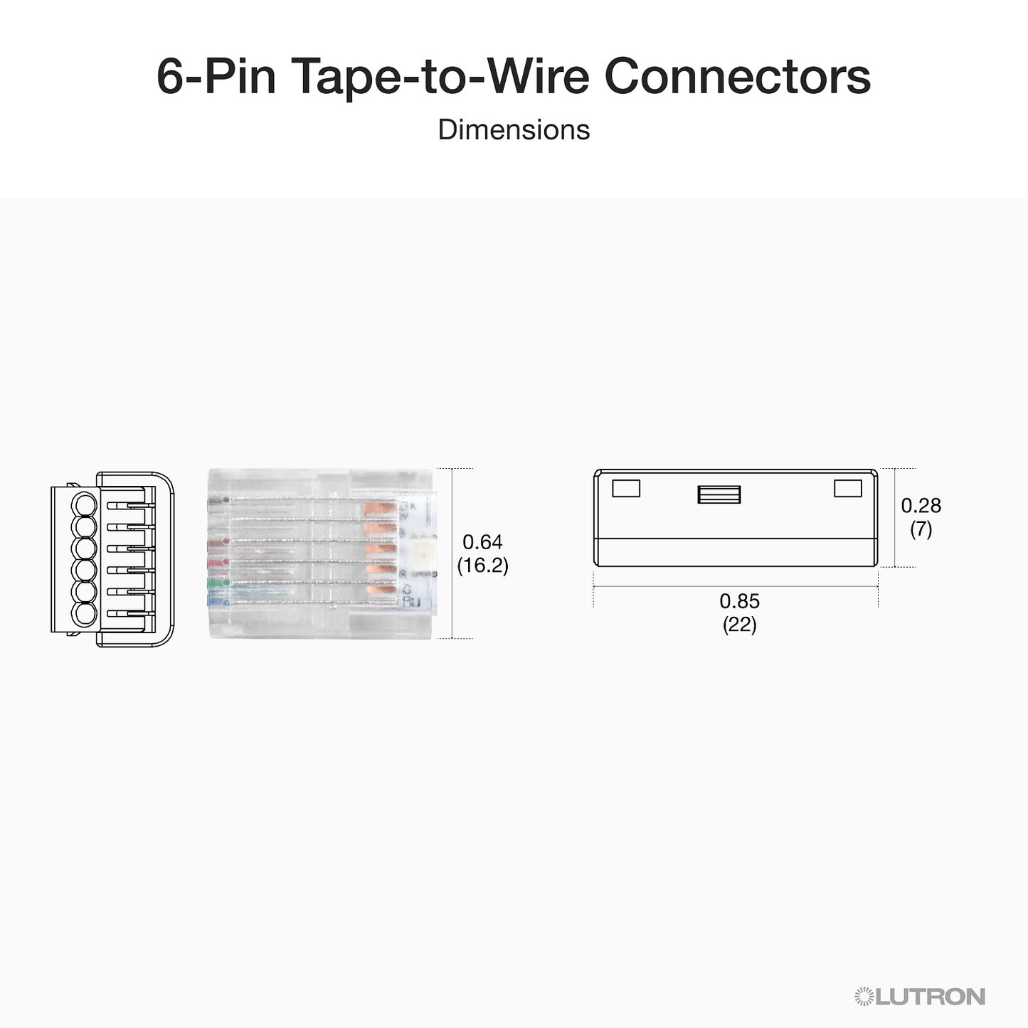 Lutron Lumaris RGB + tunable white tape light connection overview, SKU LU-CK1-6W