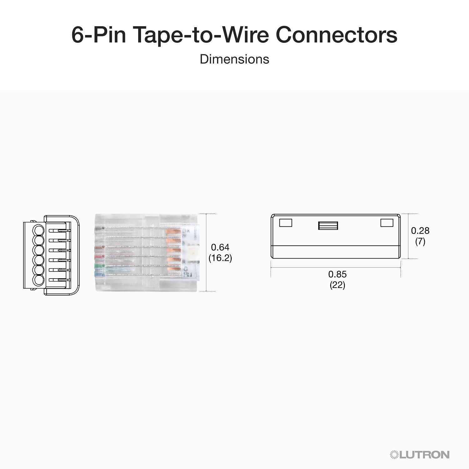 Lutron Lumaris RGB + tunable white tape light connection overview, SKU LU-CK1-6W