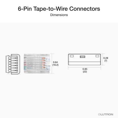 Lutron Lumaris RGB + tunable white tape light connection overview, SKU LU-CK1-6W