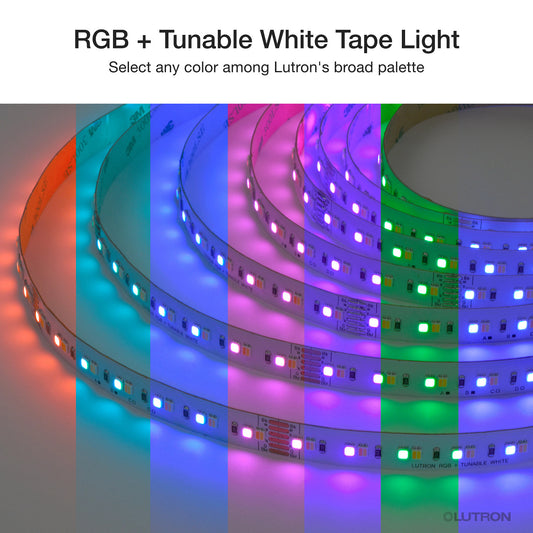 Lutron Lumaris RGB + tunable white tape light system components, SKU RRL-MTK-RT-IN