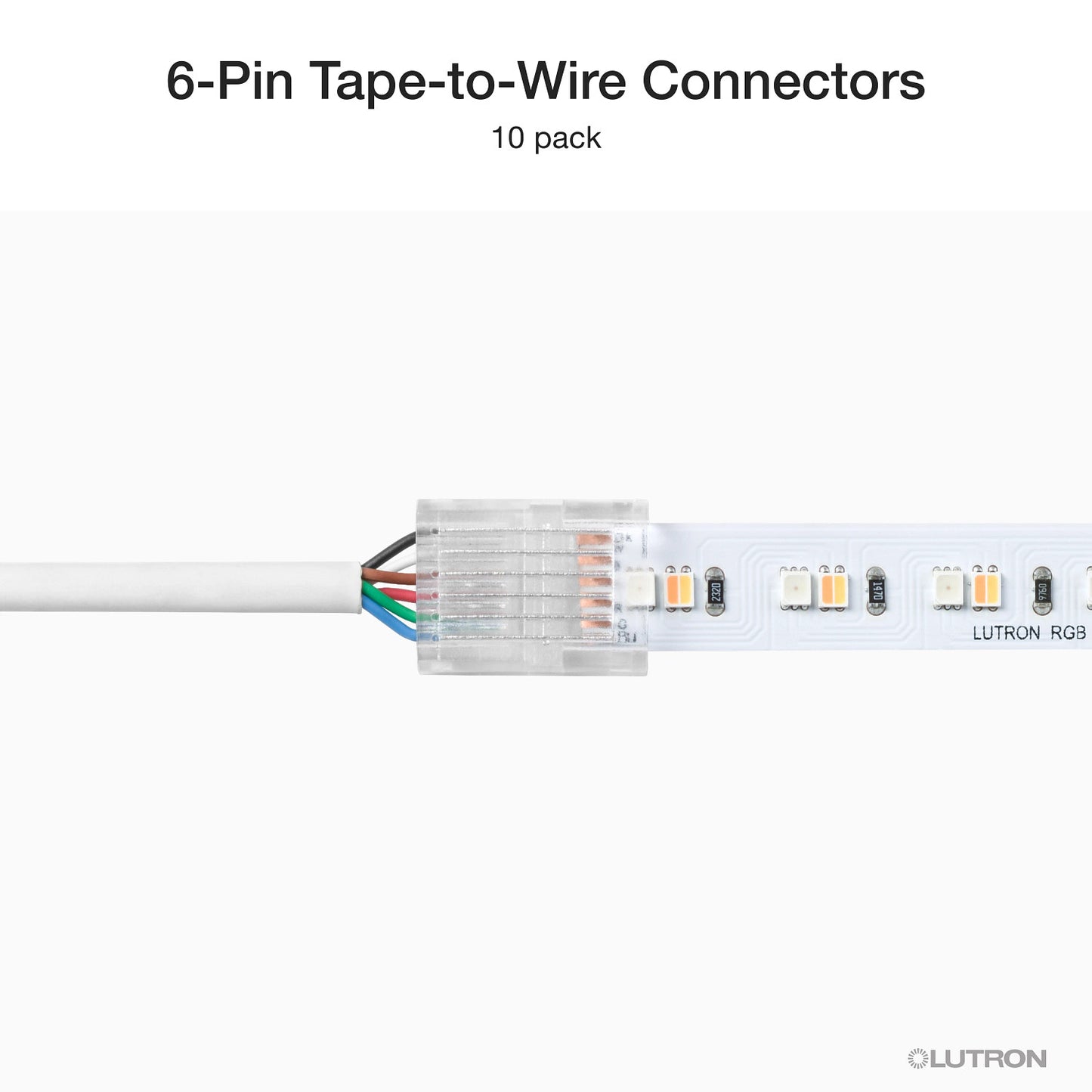 Lutron Lumaris RGB + tunable white connector installation detail, SKU LU-CK1-6W
