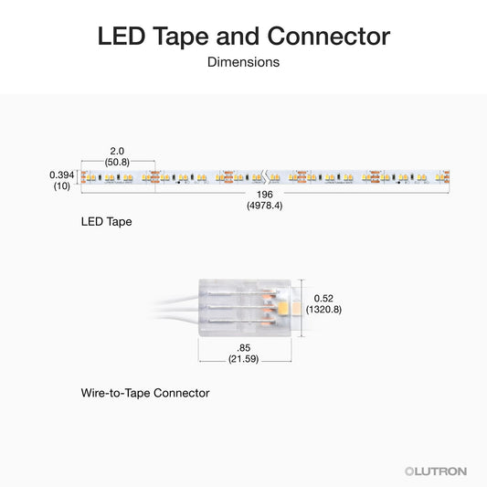 Lutron Lumaris tunable white tape light system overview for SKU LU-T05-SW