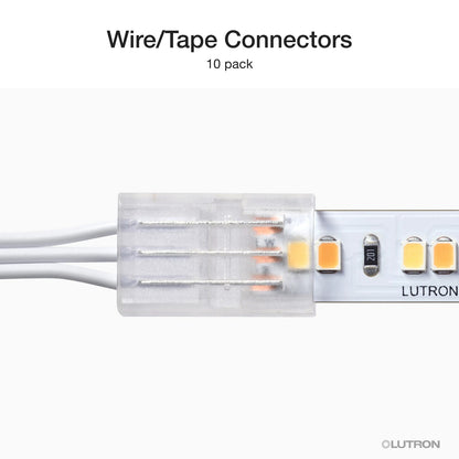 Lutron Lumaris wire to tape connector installation detail, SKU LU-CK1-TW