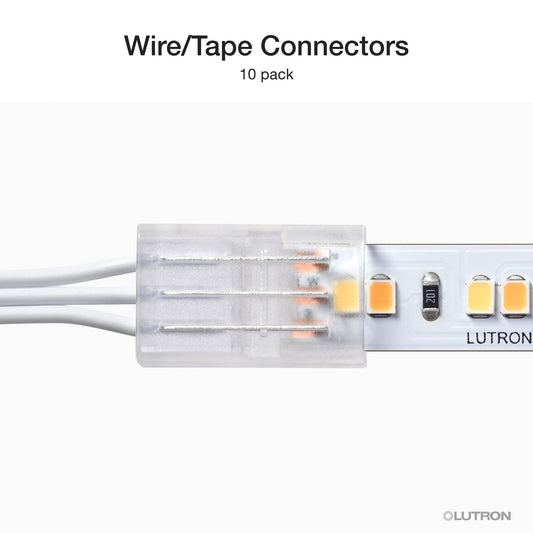 Lutron Lumaris wire to tape connector installation detail, SKU LU-CK1-TW